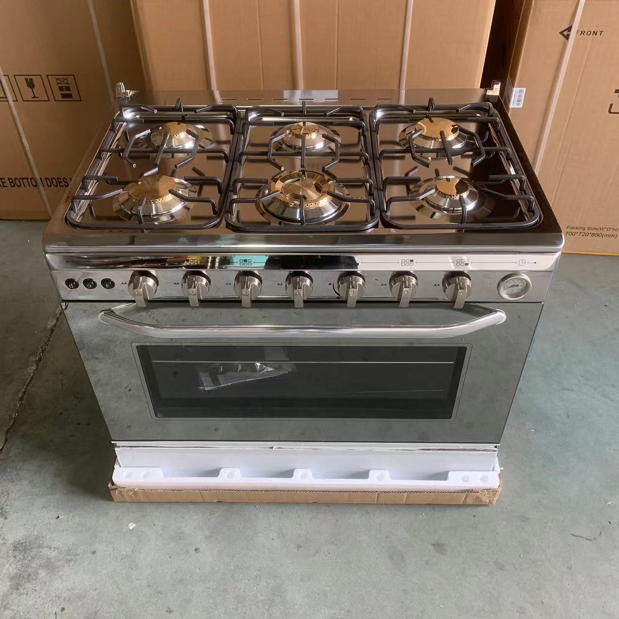 Commercial Kitchen Broiler - Коммерческая отдельностоящая газовая плита-духовка на 6